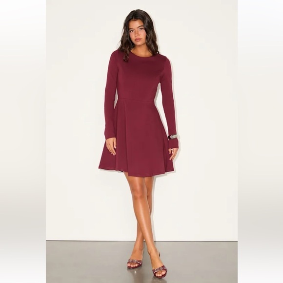 Lulus Dresses & Skirts - NWOT Lulus Forever Chic Burgundy Long Sleeve Fit-and-Flare Dress